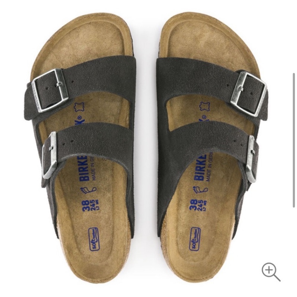 Velvet Gray Arizona Soft Footbed Birkenstock